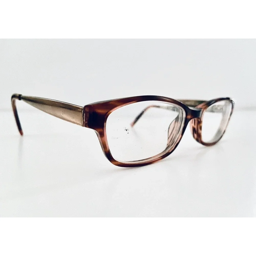 Kate Spade Brown Tortoise Cat Eye Glasses w Gold Metal Temples Leanne 1Y5 135